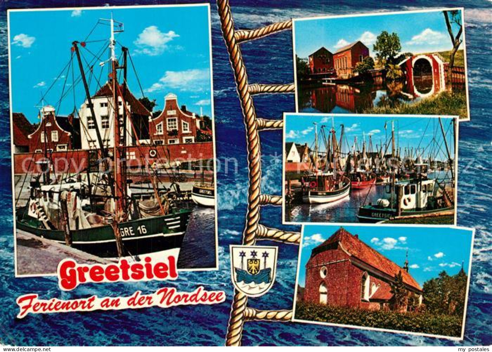 73599876 Greetsiel Fischkutter Hafen Kirche Greetsiel - Krummhoern