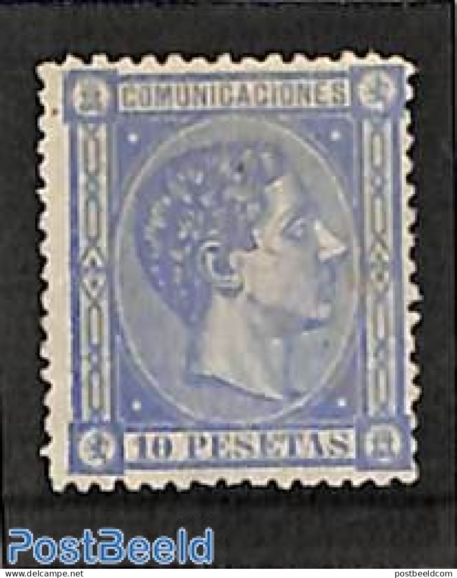 Spain 1875 10pta, Unused, Unused (hinged) - Ungebraucht
