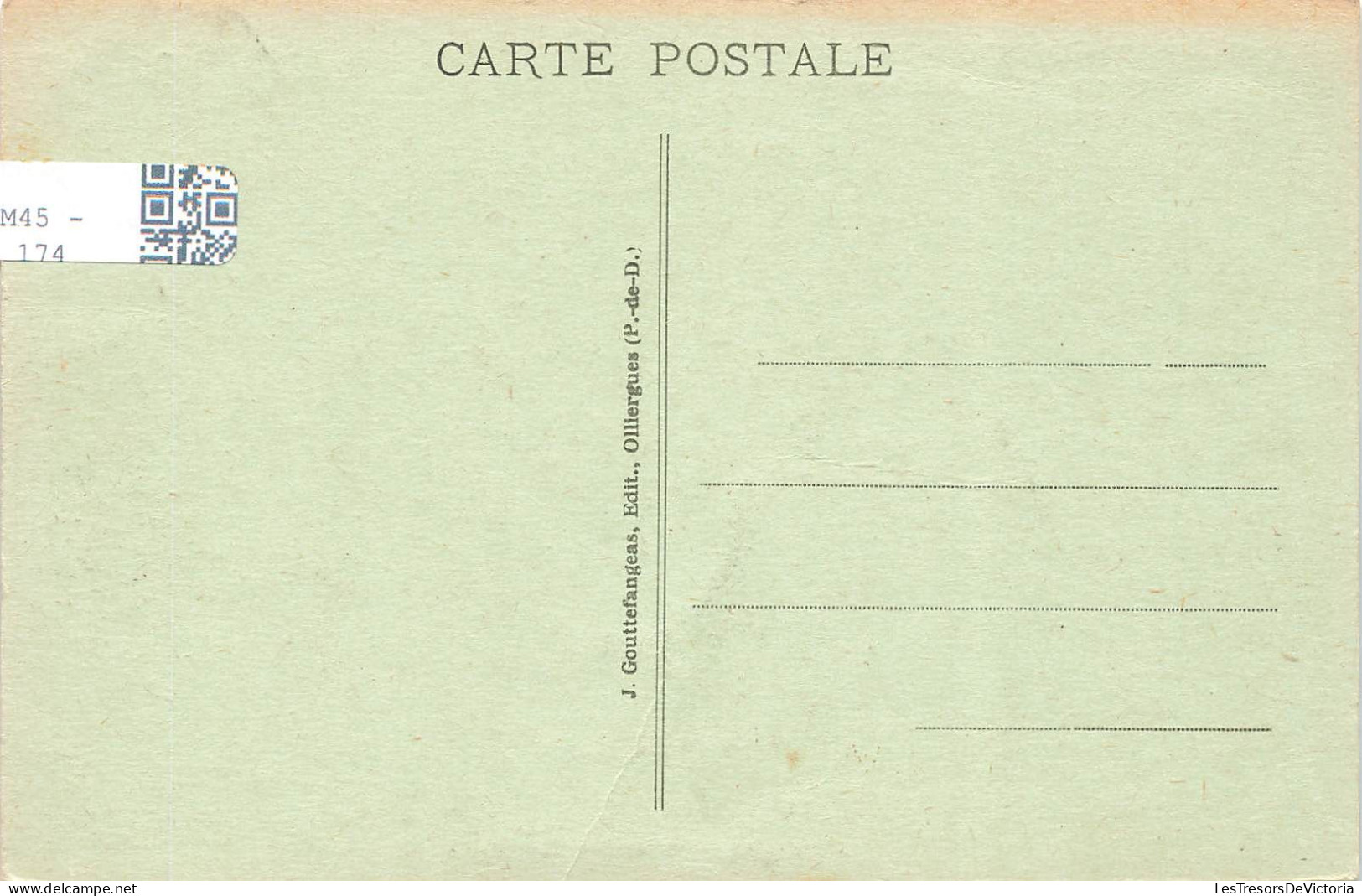 FRANCE - Le Puy De Dôme - Vue De La Font De L'Arbre - Carte Postale Ancienne - Andere & Zonder Classificatie