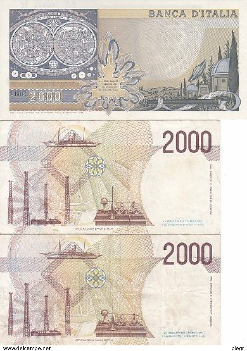 6-LOT M-34 - ITALIE - 3 BILLETS DE 2000 L - 2000 Liras