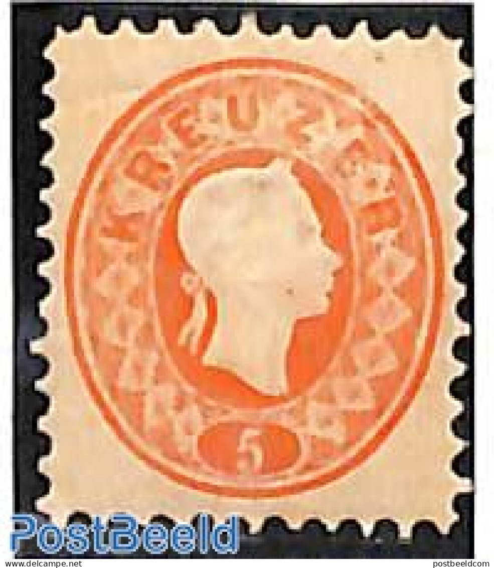 Austria 1870 5Kr, Perf. 10.5, Unused, Unused (hinged) - Neufs