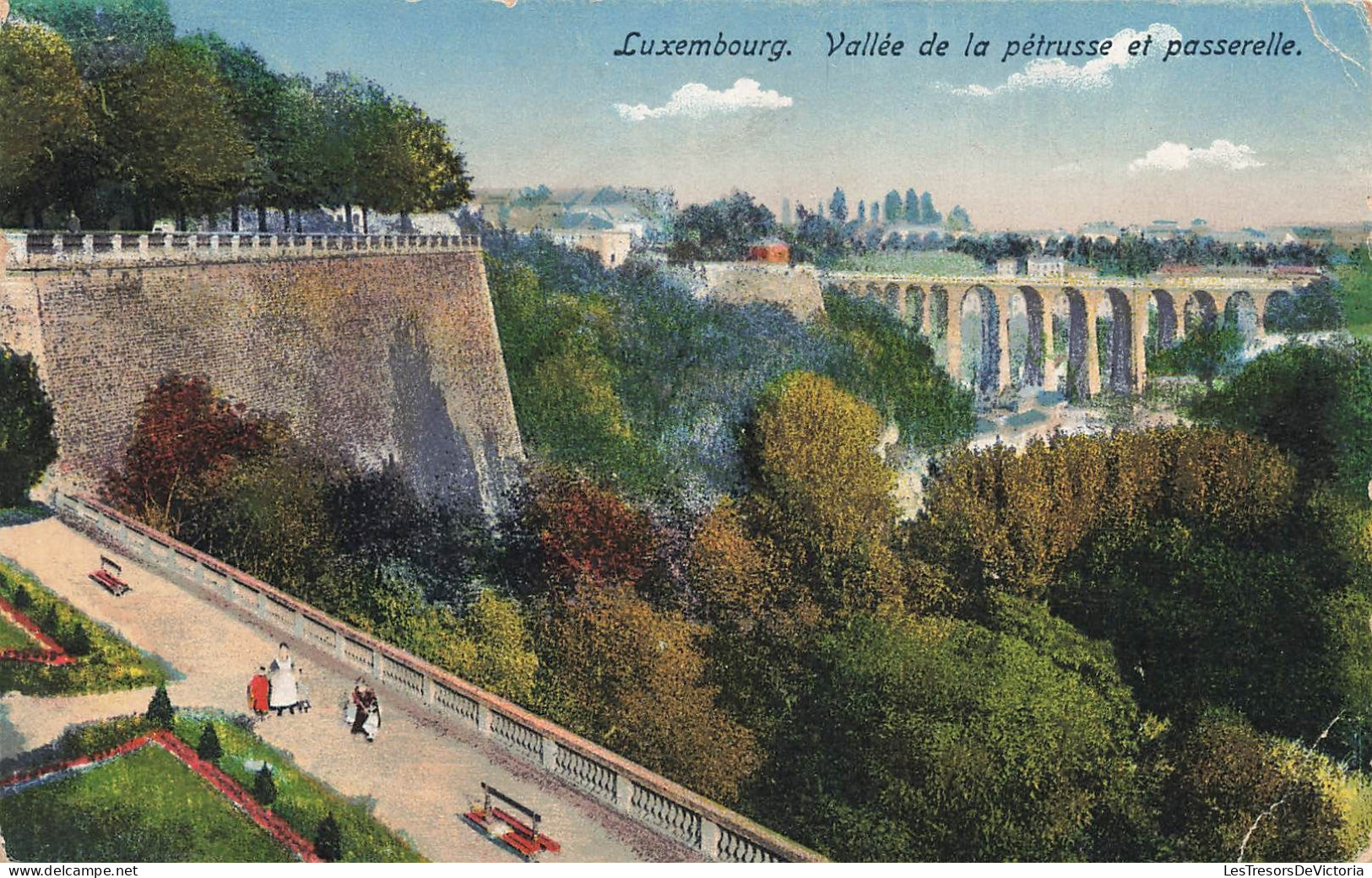LUXEMBOURG -  - Vue Sur La Vallée De Pétrusse Et Passerelle - Colorisé - Carte Postale Ancienne - Other & Unclassified