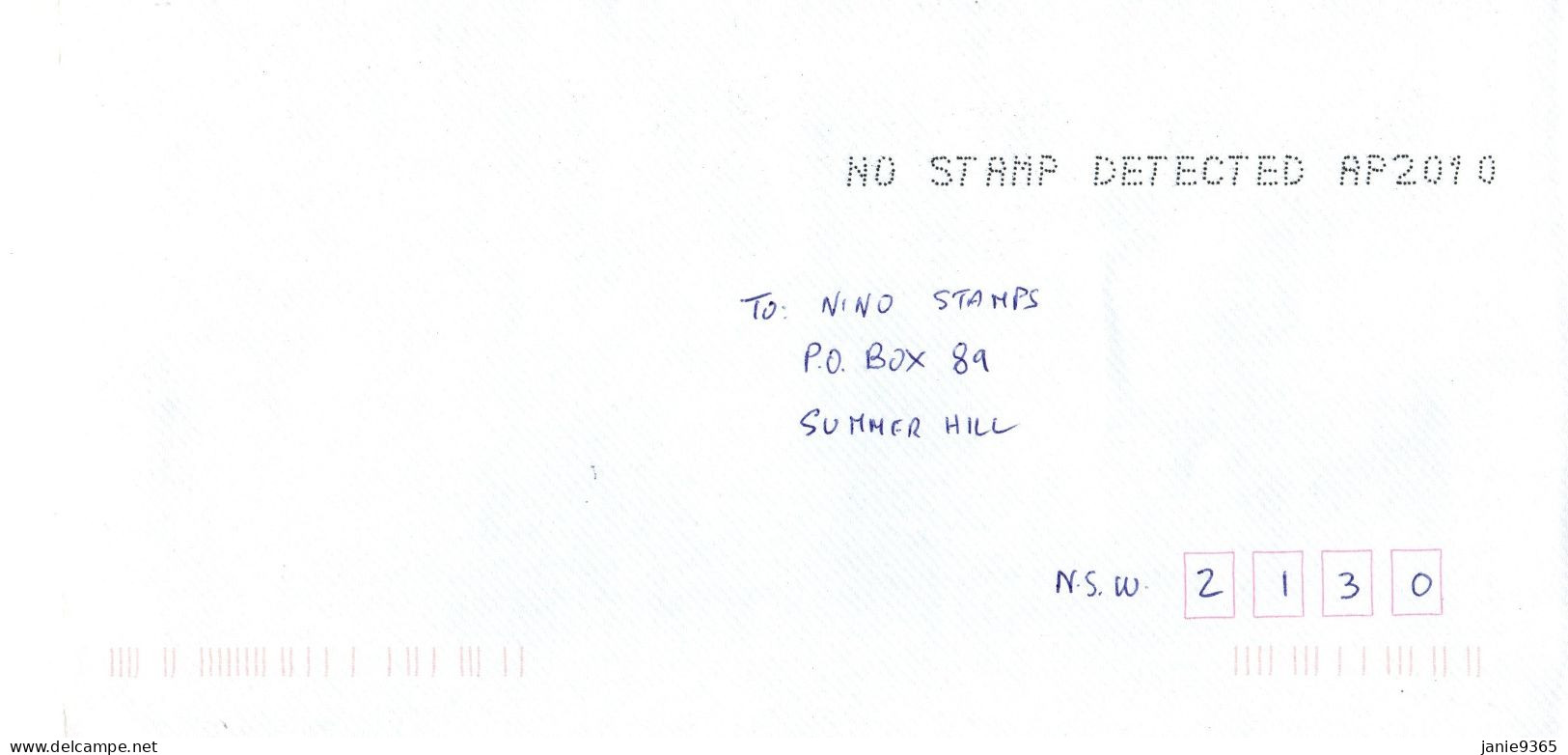 Australia 2010 Mail  With NO STAMP DETECTED AP 2010, Posted During Postal Strike - Briefe U. Dokumente