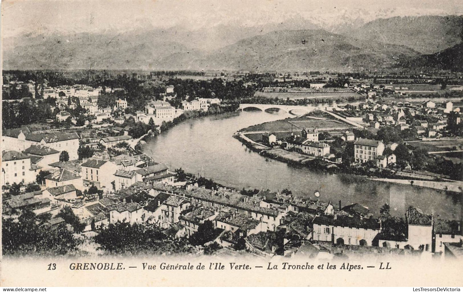 FRANCE - Grenoble - Vue Générale De L'Ile Verte - La Tronche Et Les Alpes - L L - Vue Générale - Carte Postale Ancienne - Grenoble