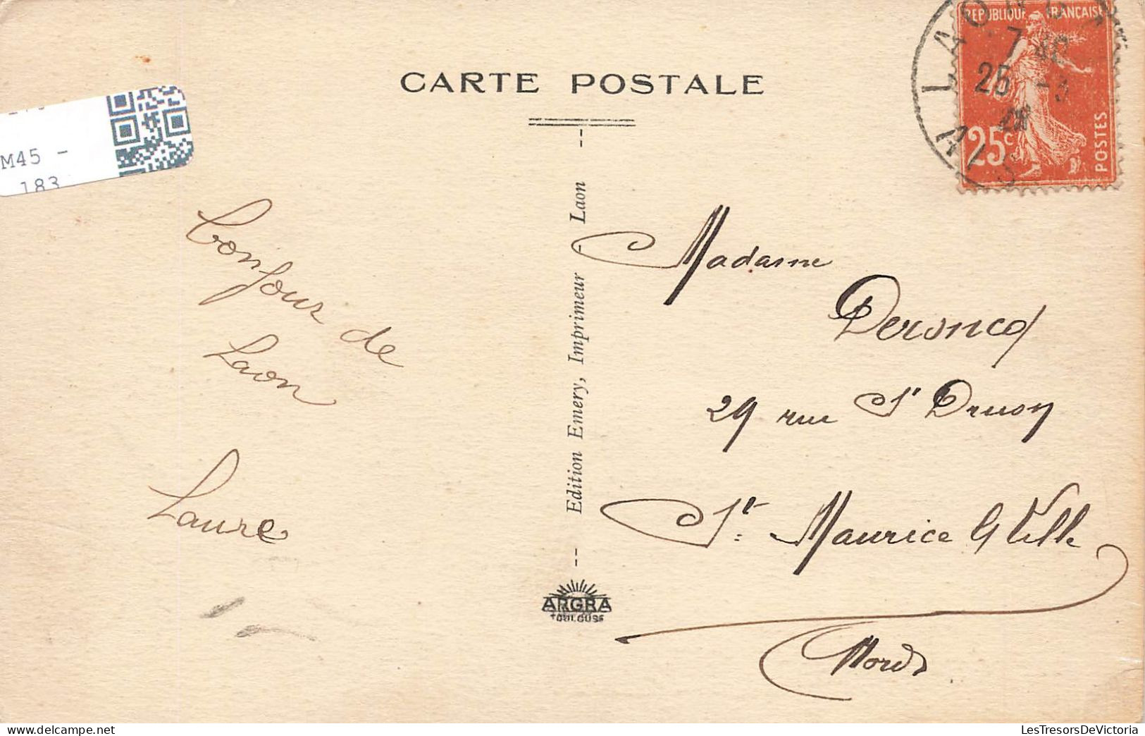 FRANCE - Laon - Vue Sure La Grande Du Faubourg De Vaux - Carte Postale Ancienne - Laon