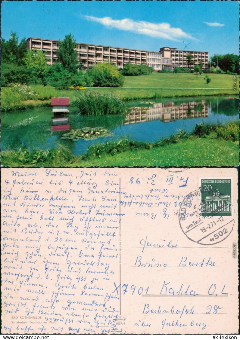 Bad Rothenfelde Blick Auf Das Sanatorium Teutoburger Wald   1971 - Bad Rothenfelde