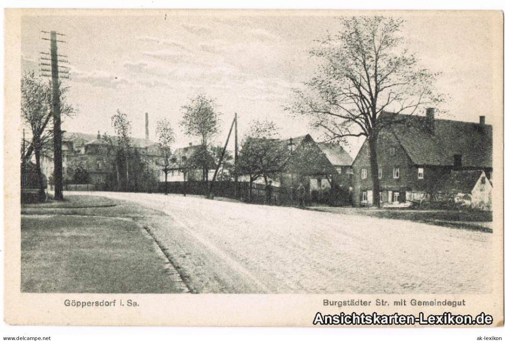 Göppersdorf-Burgstädt Burgstädter Straße Mit Gemeindegut 1920 - Burgstaedt