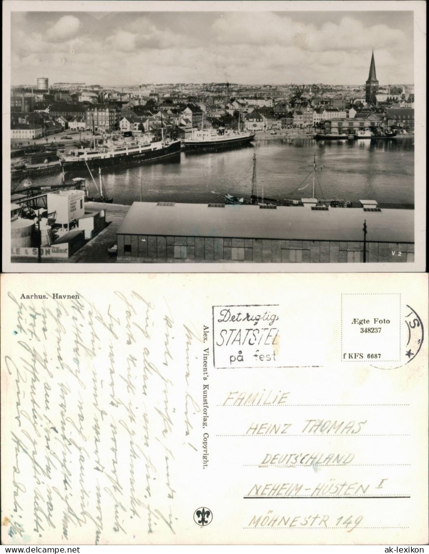 Postcard Aarhus Blick Auf Hafen Und Stadt 1934  - Danemark