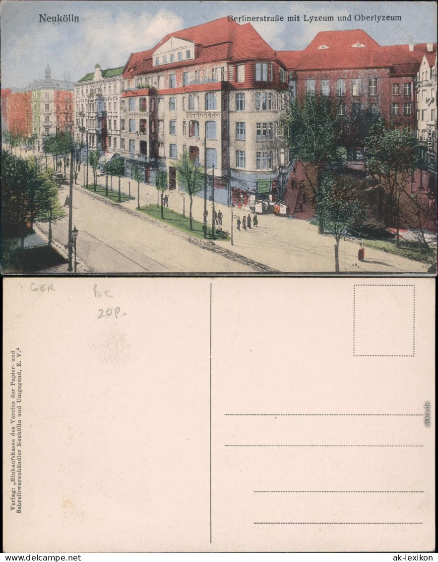 Neukölln Berlin Bis 1912 Rixdorf Berlinerstraße Mit Lyzeum 1913 - Neukoelln