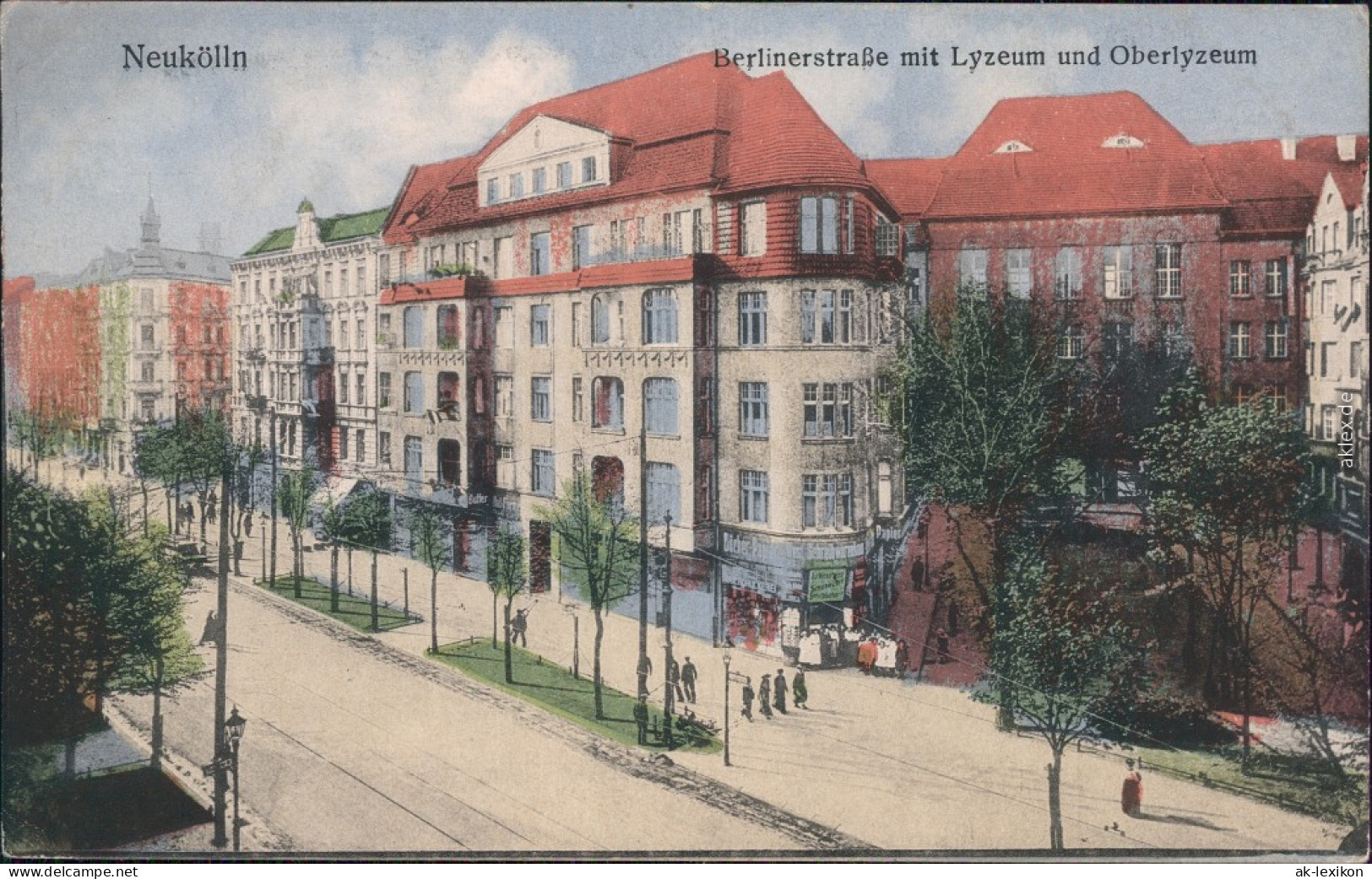 Neukölln Berlin Bis 1912 Rixdorf Berlinerstraße Mit Lyzeum 1913 - Neukölln