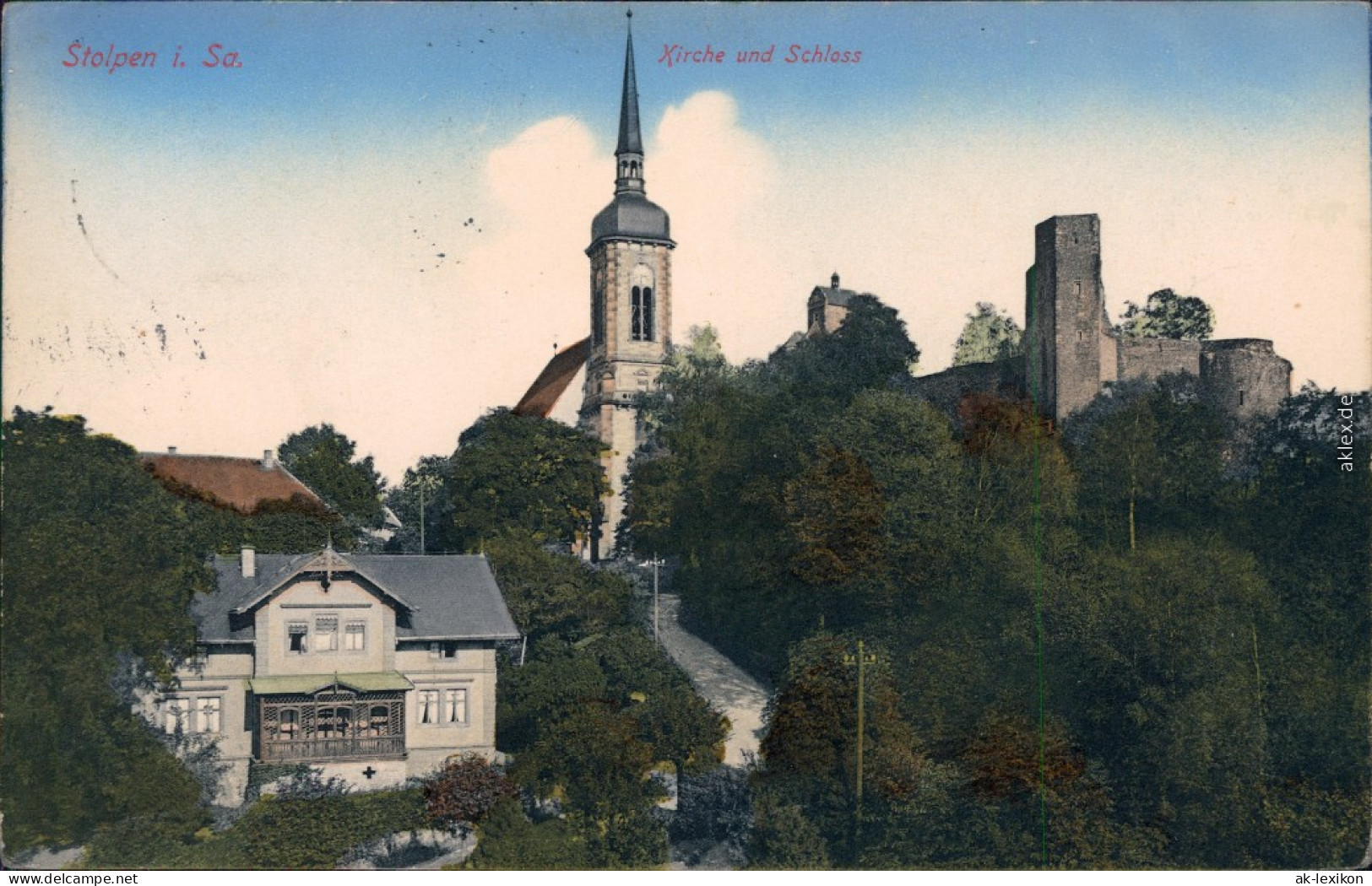 Stolpen Villa, Weg Zur Kirche Und Burg Ansichtskarte B Sebnitz 1908 - Stolpen