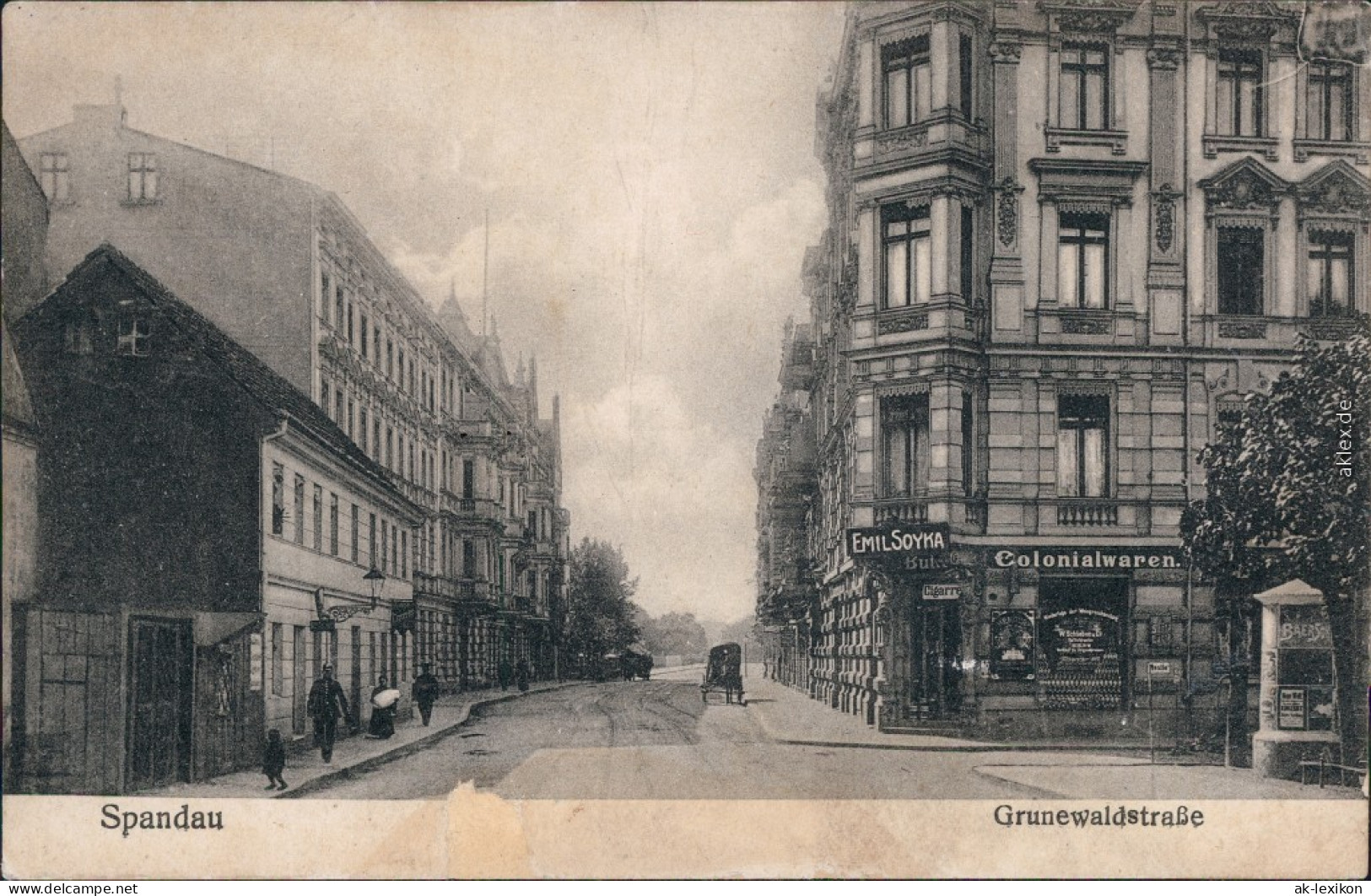 SpandauvBerlin Grunewaldstraße Mit Geschäften - Emil Soyka - Colonialwaren 1911 - Spandau