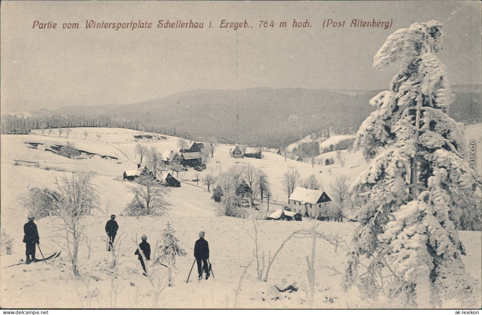 Schellerhau Altenberg (Erzgebirge) Winterliche Szene    ( 764 M Hoch) 1908 - Schellerhau