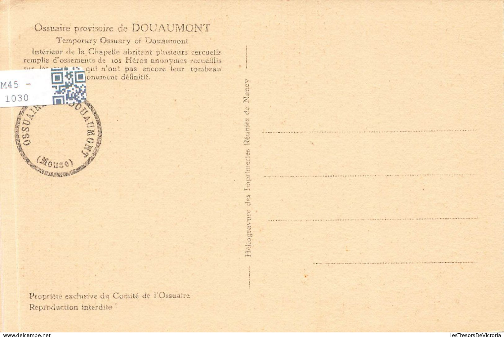 FRANCE - Douaumont - Ossuaire Provisoire - Carte Postale Ancienne - Douaumont