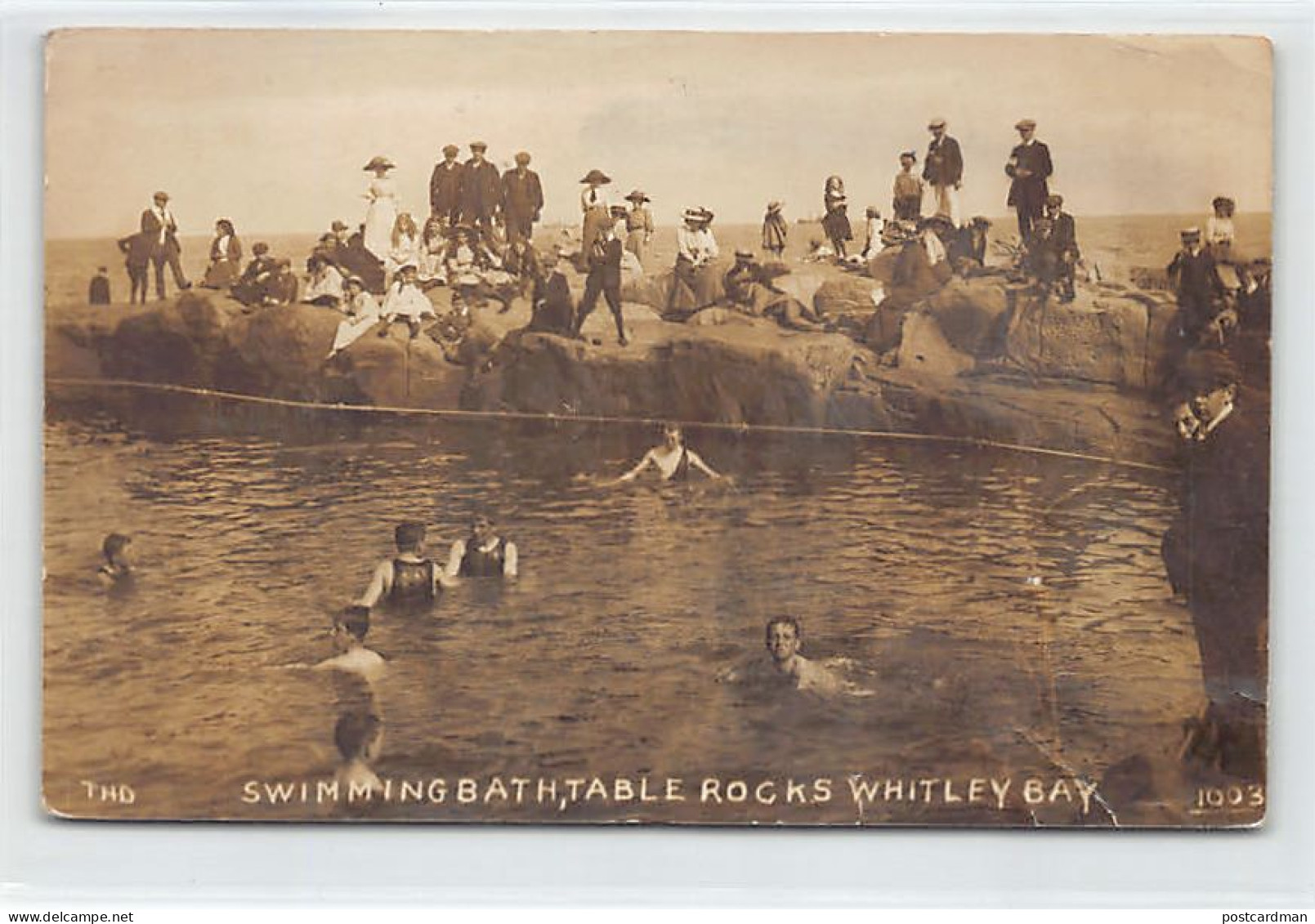 England - WHITLEY BAY - Swimming Bath, Table Rocks - REAL PHOTO - Lower Left Corner Damaed - SEE SCANS FOR CONDITION - Andere & Zonder Classificatie