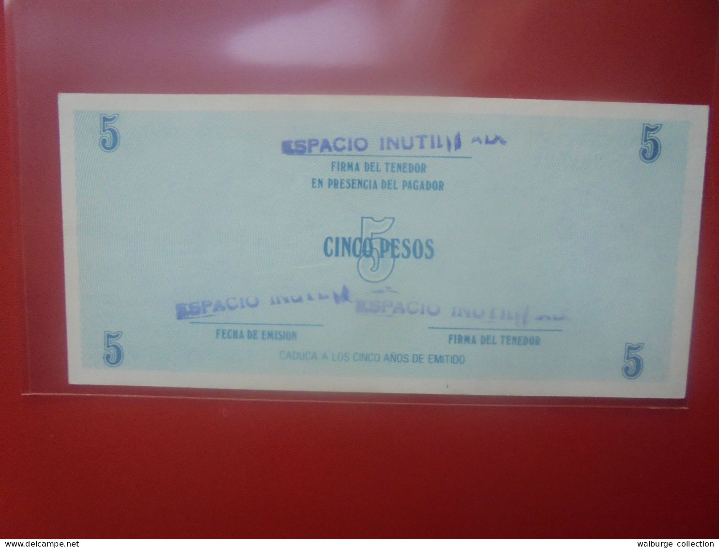 CUBA 5 PESOS ND "Exchange Certificate" Série C Circuler (B.33) - Cuba