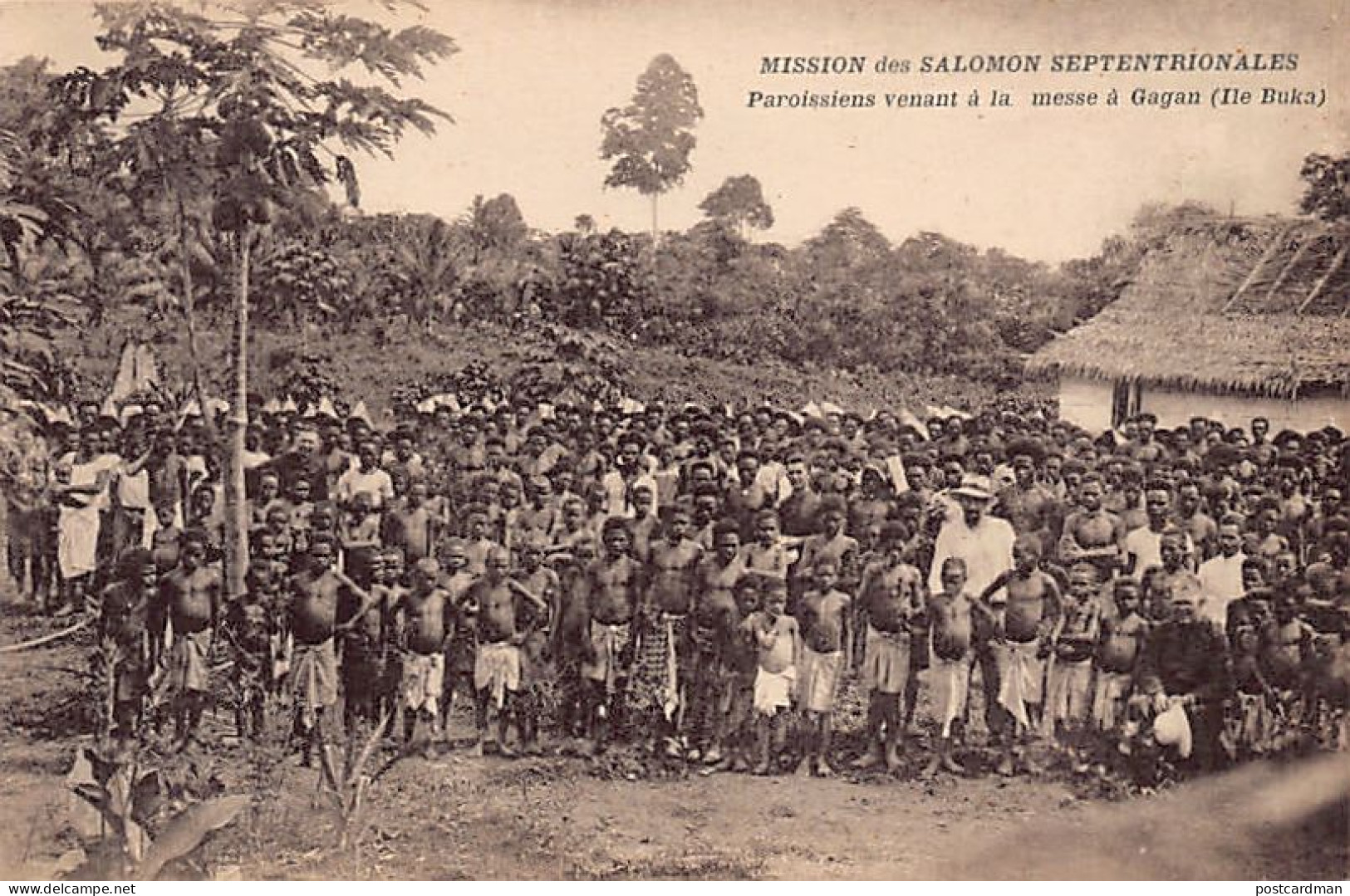 Papua New Guinea - GAGAN - Parishioners Coming To Mass - Publ. Mission Des Salomon Septentrionales  - Papouasie-Nouvelle-Guinée