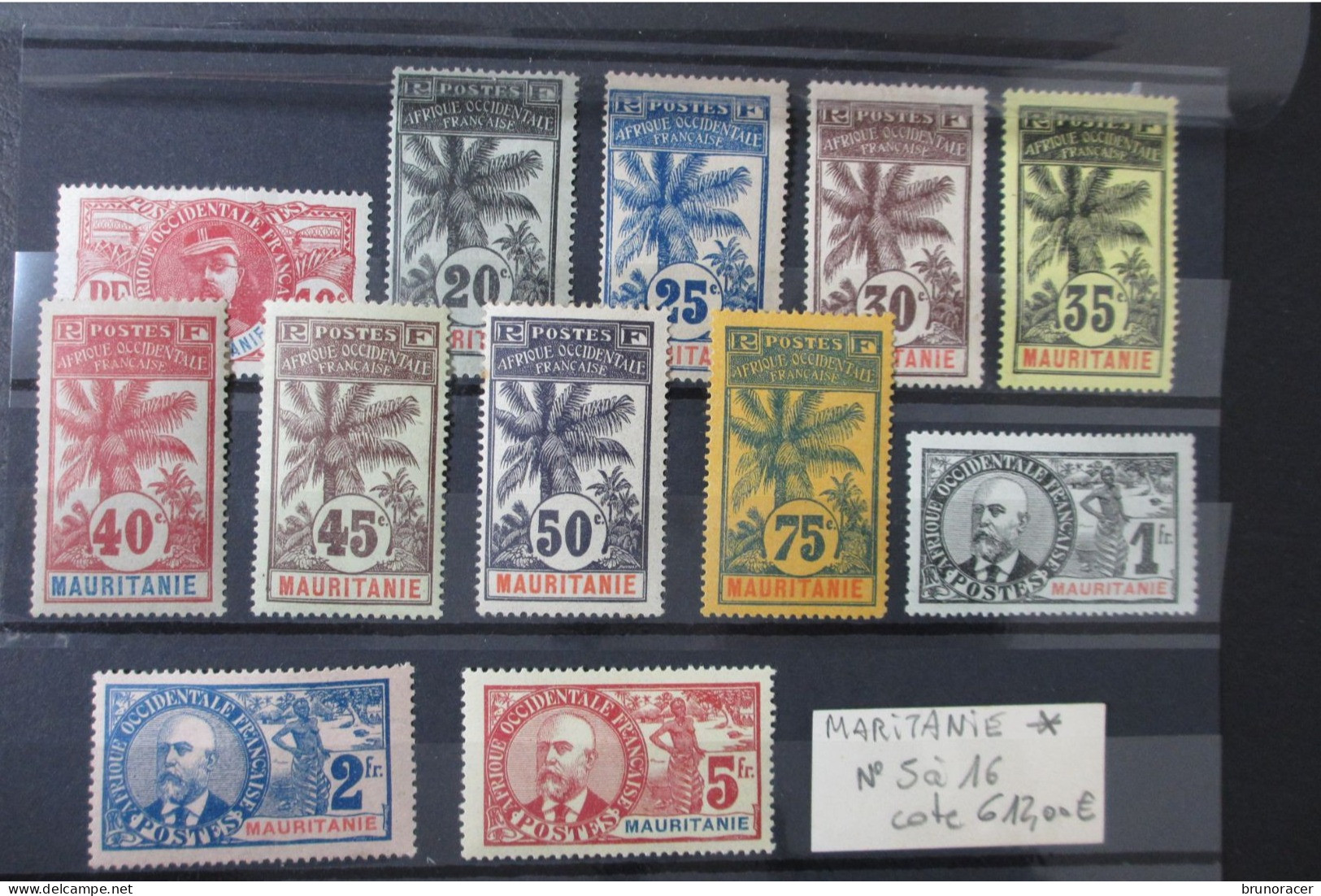 COLONIES MAURITANIE N°5 à 16  NEUF* COTE 612 EUROS VOIR SCANS - Unused Stamps