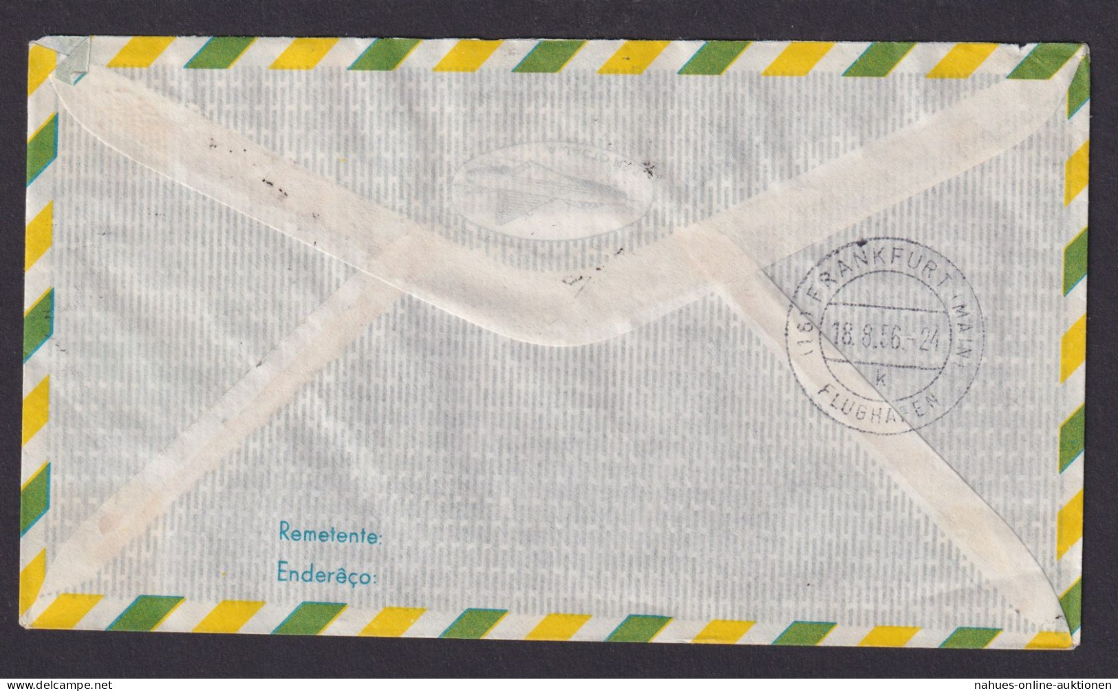 Flugpost Brief Air Mail Lufthansa Brasilien Berlin Wilmersdorf Via Frankfurt Der - Storia Postale