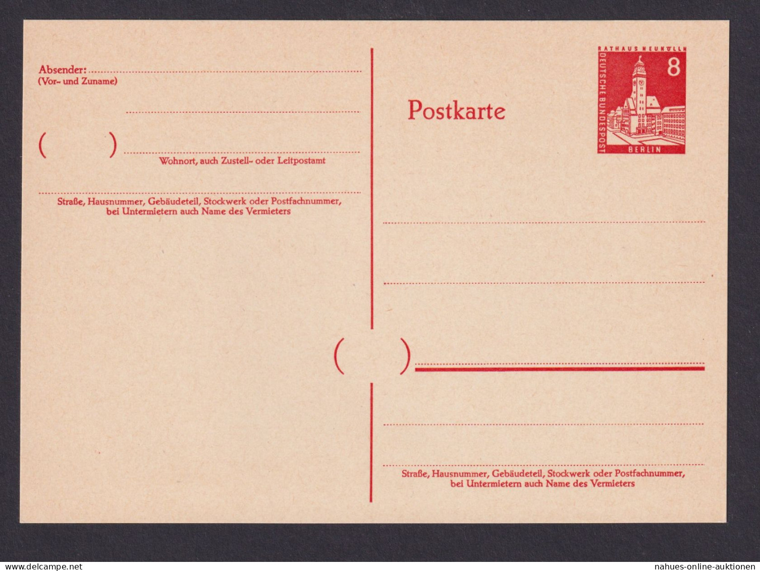 Briefmarken Berlin Ganzsache Bauten II P 44 Kat.-Wert 38,00 - Postkarten - Gebraucht