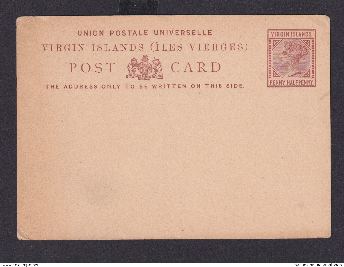 Virgin Islands Ganzsache Queen Victoria 1/2p Postal Stationery - British Virgin Islands