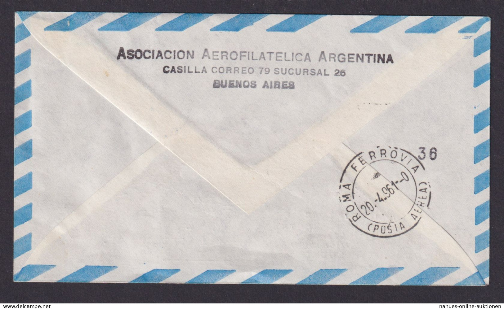 Flugpost Brief Air Mail Argentinien Alitalia Nach Jena DDR Schöner Beleg Via Rom - Covers & Documents