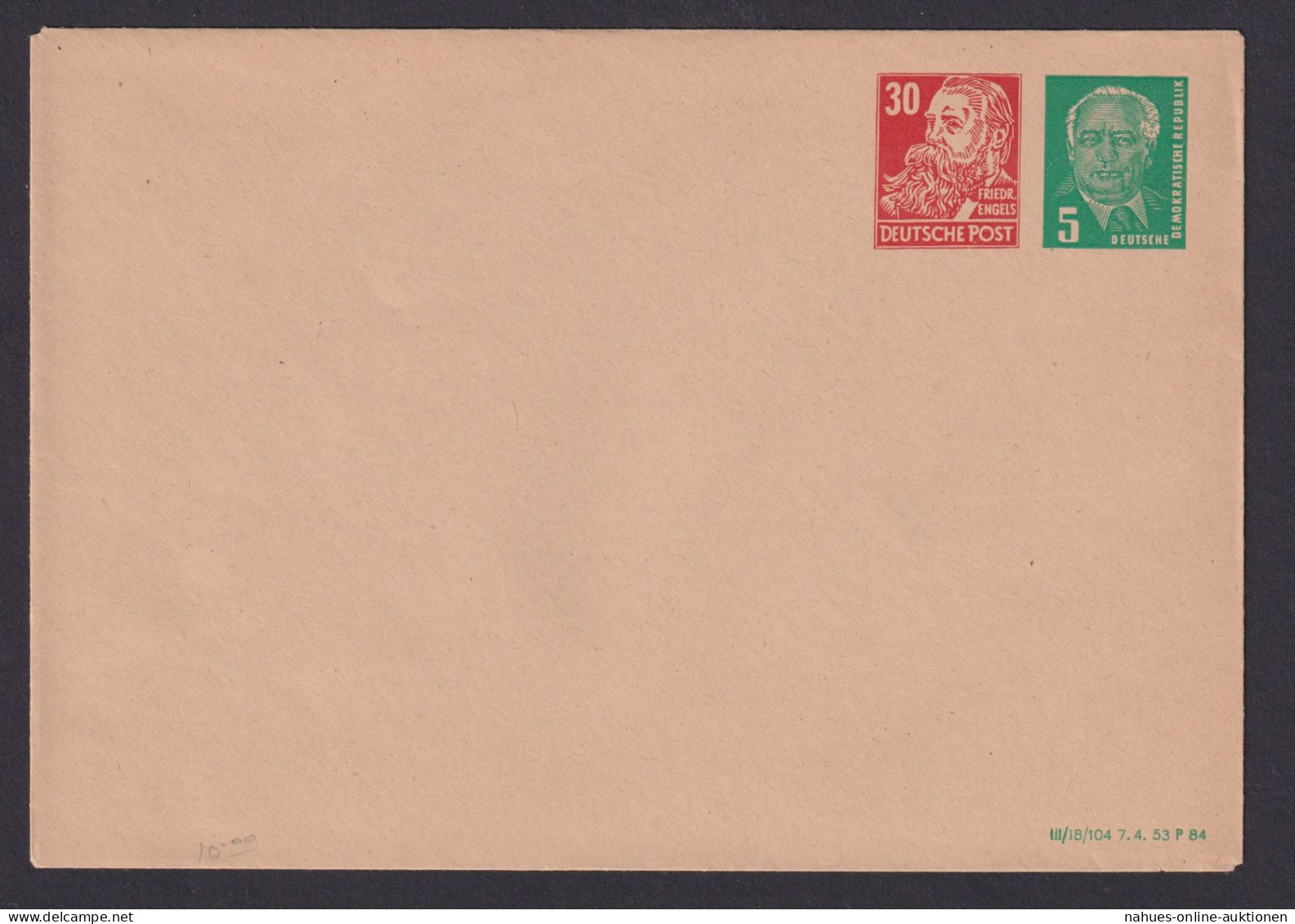 Briefmarken DDR Privatganzsache PU 9 30 Neben 5 Pfg. Mit Druckdatum 1984 Pieck - Postcards - Used