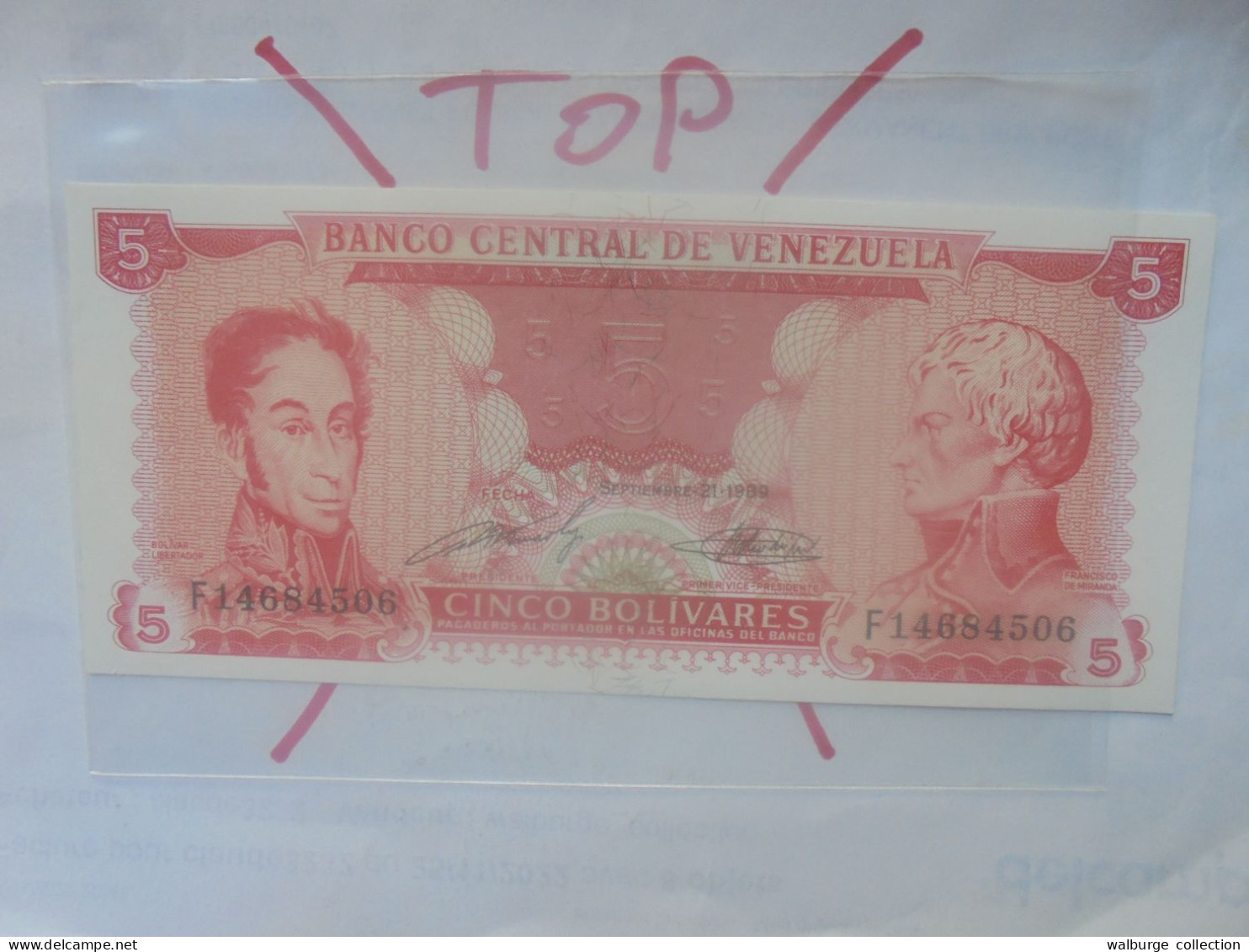 VENEZUELA 5 BOLIVARES 1989 Neuf (B.33) - Venezuela