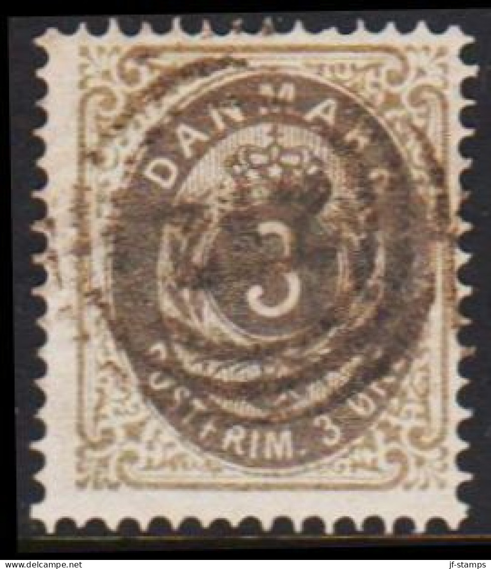 1875. Bi-coloured. 3 Øre Grey/light Ultramarine. Perf. 14x13½. Normal Frame With Nice Canc... (Michel 22IYAa) - JF543205 - Usado