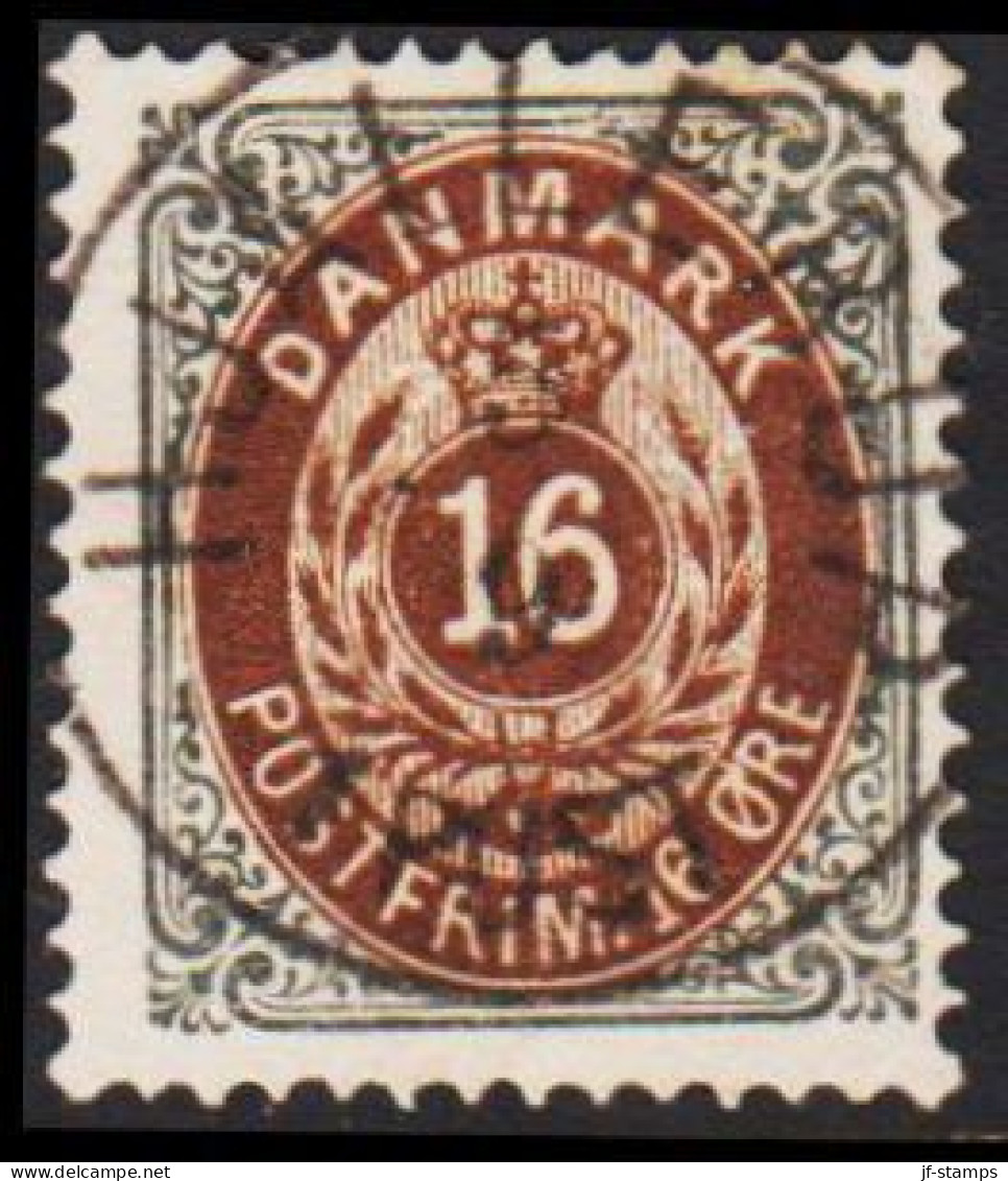 1875-1903. Bi-coloured. 16 Øre  Luxus Cancel HJALLERUP 5 9 1. POST.  (Michel 27) - JF543208 - Used Stamps