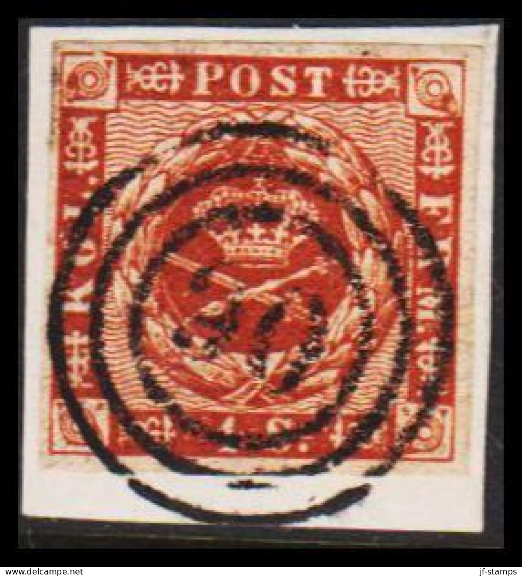 1858. DANMARK Beautiful 4 Skilling Cancelled With Nummeral Cancel 30. - JF543210 - Used Stamps