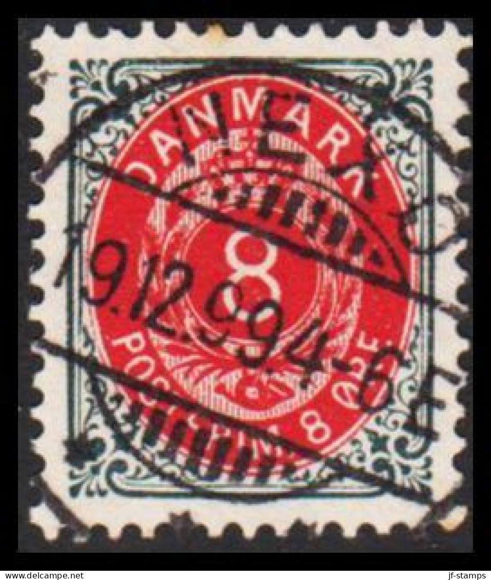 1899. DANMARK 8 ØRE Inverted Frame With Beautiful Cancel NEX 19.12.99.  (mICHEL 25 II Y Ba) - JF543214 - Usado