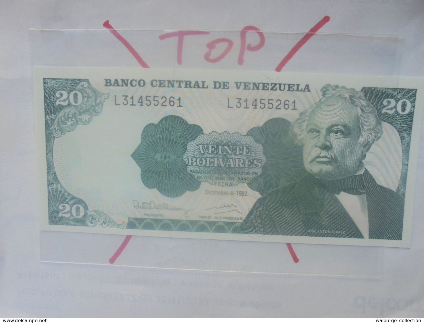 VENEZUELA 20 BOLIVARES 1992 Neuf (B.33) - Venezuela