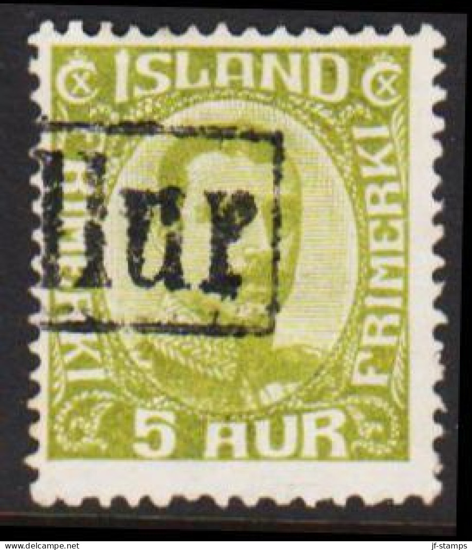 1921. King Christian X. 5 AUR Nice Cancelled TOLLUR.   (Michel 99) - JF543227 - Usati