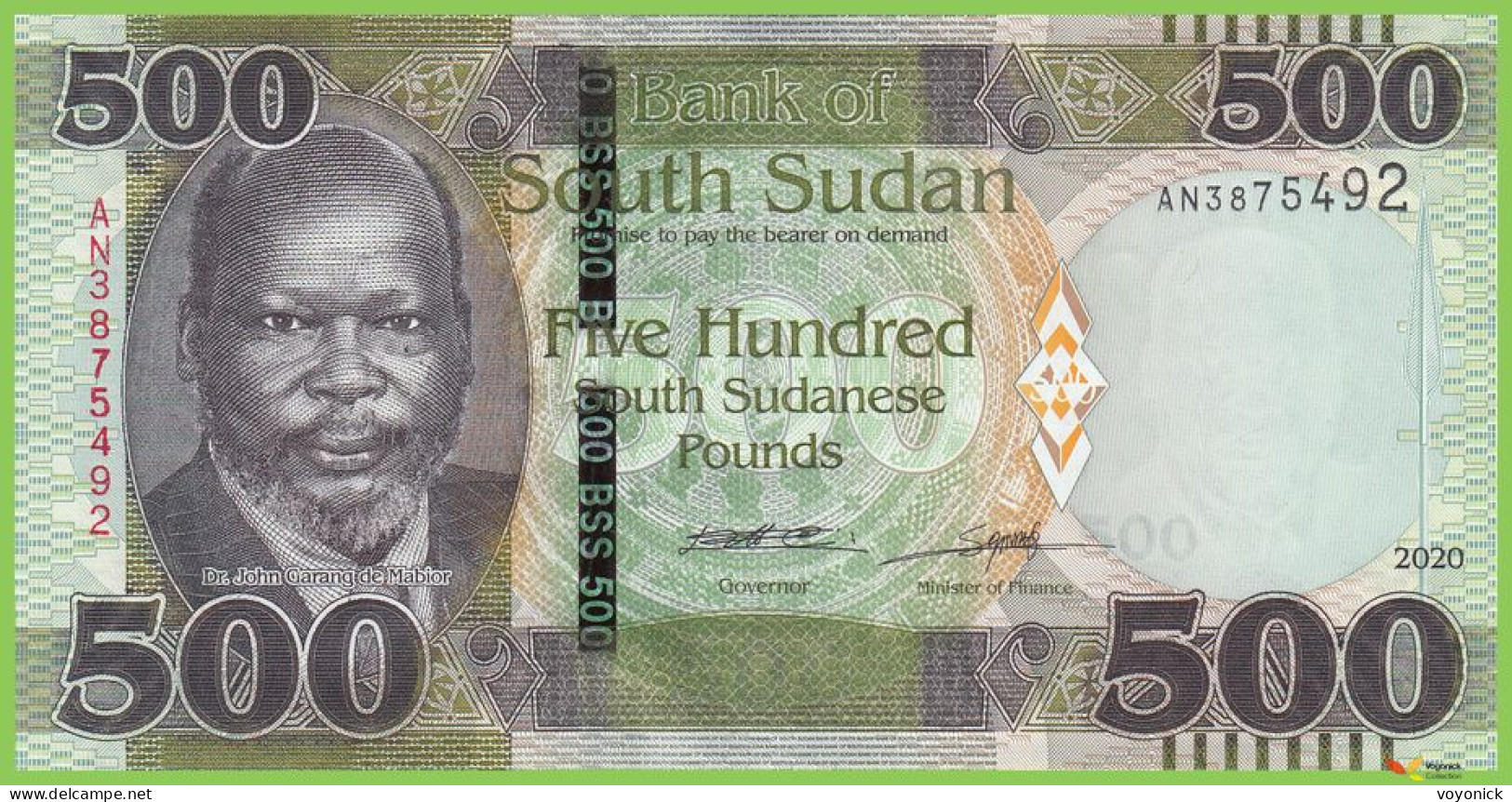 Voyo SOUTH SUDAN 500 South Sudanese Pounds 2020 P16b B116b AN UNC - Sudan Del Sud