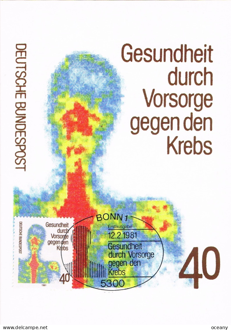 Allemagne Fédérale - Protection De La Santé Grâce à L'examen De Dépistage Du Cancer CM 921 (année 1981) - 1981-2000