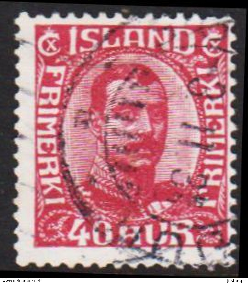 1920. King Christian X. Thin, Broken Lines In Ovl Frame. 40 Aur Lilac  (Michel 94) - JF543266 - Used Stamps