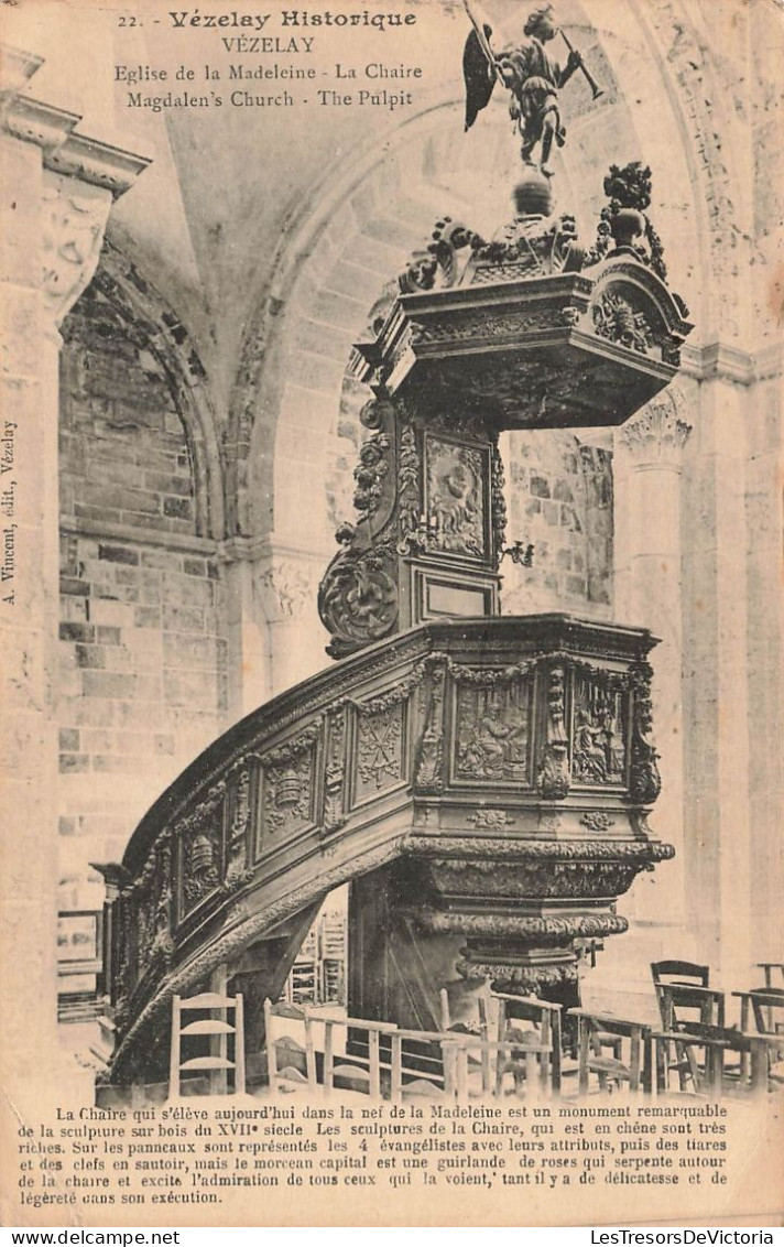 FRANCE - Vézelay - Eglise De La Madeleine - La Chaire - Carte Postale Ancienne - Vezelay