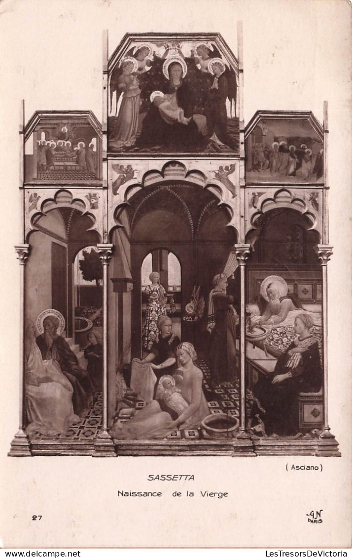 PEINTURES & TABLEAUX - Sassetta - Naissance De La Vierge - Carte Postale Ancienne - Peintures & Tableaux