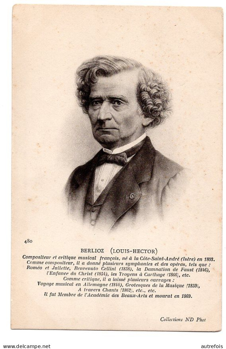 38  LA COTE SAINT ANDRE  -  BERLIOZ LOUIS HECTOR   NE EN 1803  COMPOSITEUR MUSICAL FRANCAIS  -  HISTORIQUE - La Côte-Saint-André