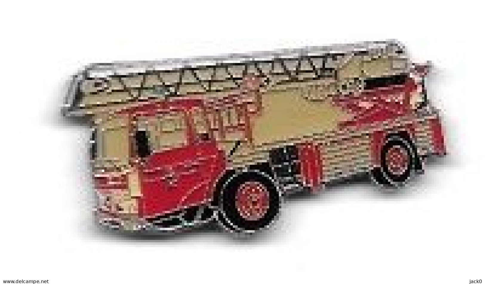 Pin' S  SAPEURS  POMPIERS  Camion  Rouge  Renault ?  Avec  échelle - Feuerwehr