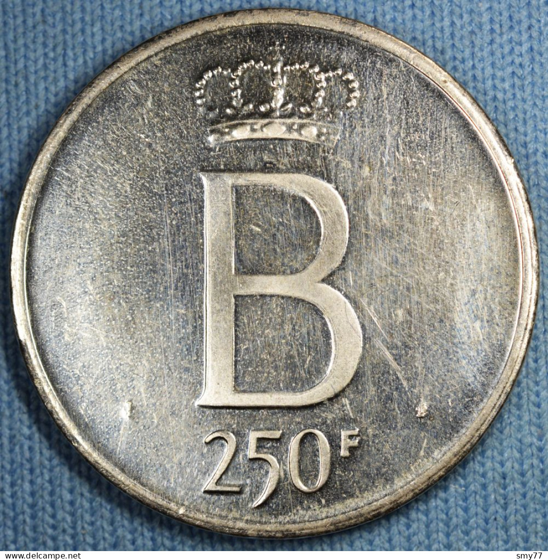 Belgique • 250 Francs 1976 Fl • Tranche étoilée - Petit B - 5 Droit - Flan Poli • [24-265] - 250 Francs