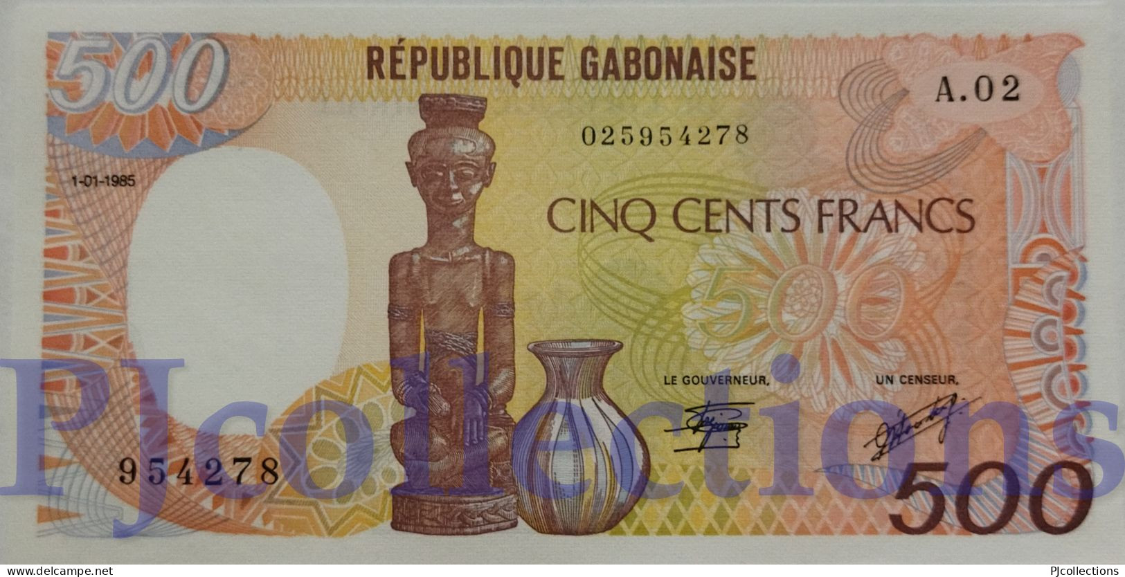 GABON 500 FRANCS 1985 PICK 8 UNC - Gabun