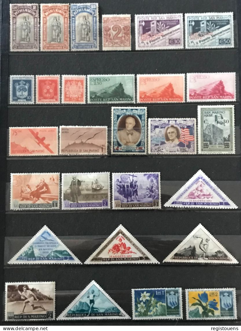 Lot De 64 Timbres Saint-Marin 1918 / 1959 - Other & Unclassified