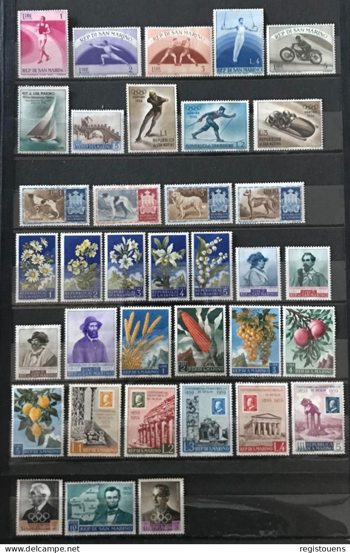 Lot De 64 Timbres Saint-Marin 1918 / 1959 - Other & Unclassified