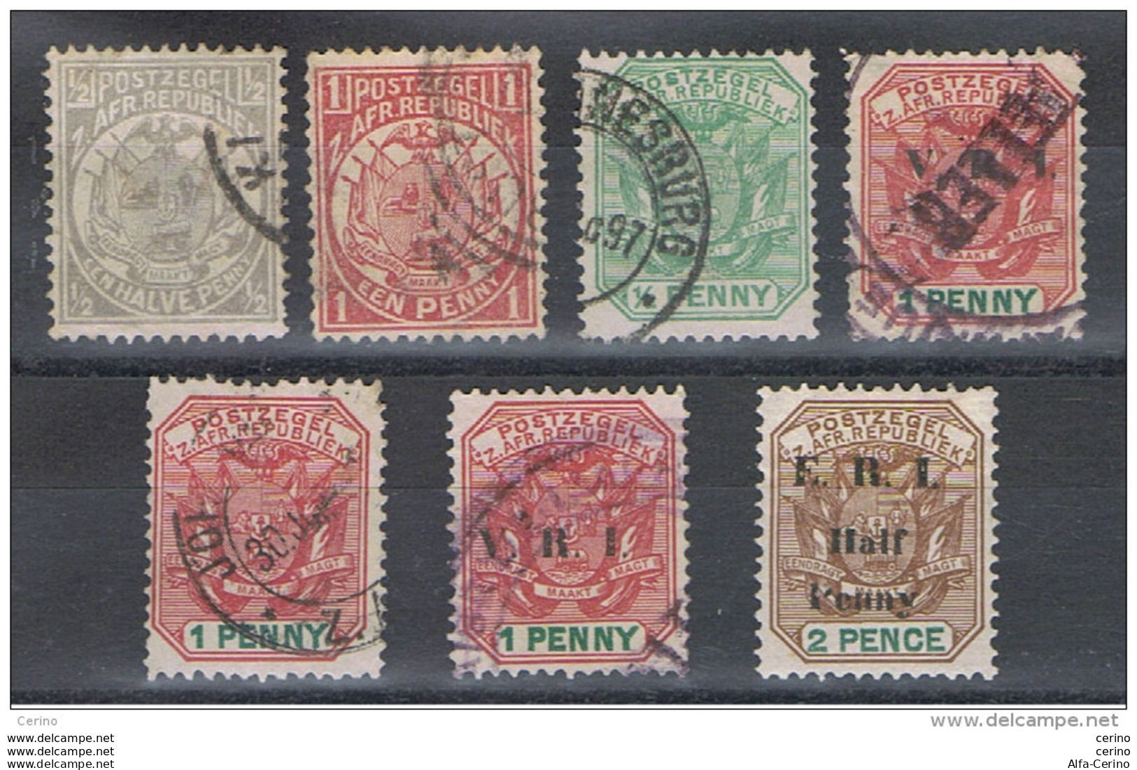 TRANSVAAL:  1885/900  COAT  OF  ARMS  -  LOT  7  ( 6 USED  STAMPS + 1  UNUSED ) -  YV/TELL. 74//137 - Transvaal (1870-1909)