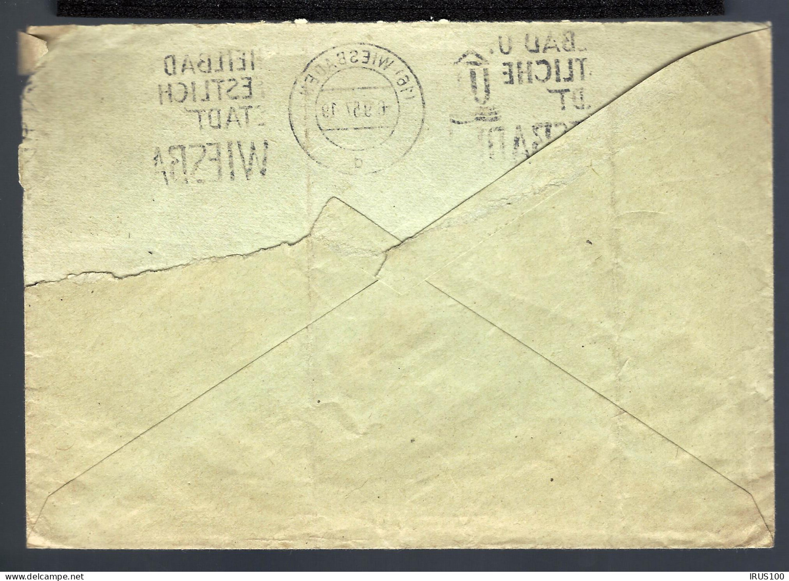 LETTRE DE WIESBADEN - 1957 - THÈME EUROPA CEPT - FLAMME - POUR STRASBOURG - 1957