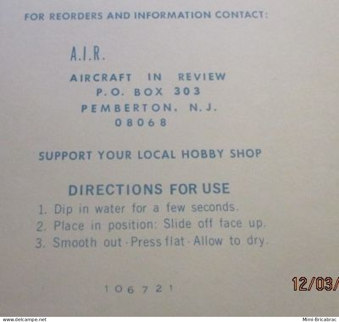 DEC24 : Planche Décals 1/72e A.I.R. LETTRAGE NOIR AIR NATIONAL GUARD USA (COMPLET NEUF) - Avions