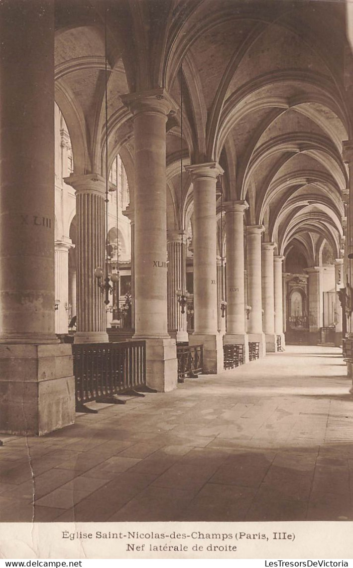 FRANCE - Paris - Eglise Saint Nicolas Des Champs - Nef Latérale De Droite - Carte Postale Ancienne - Kirchen