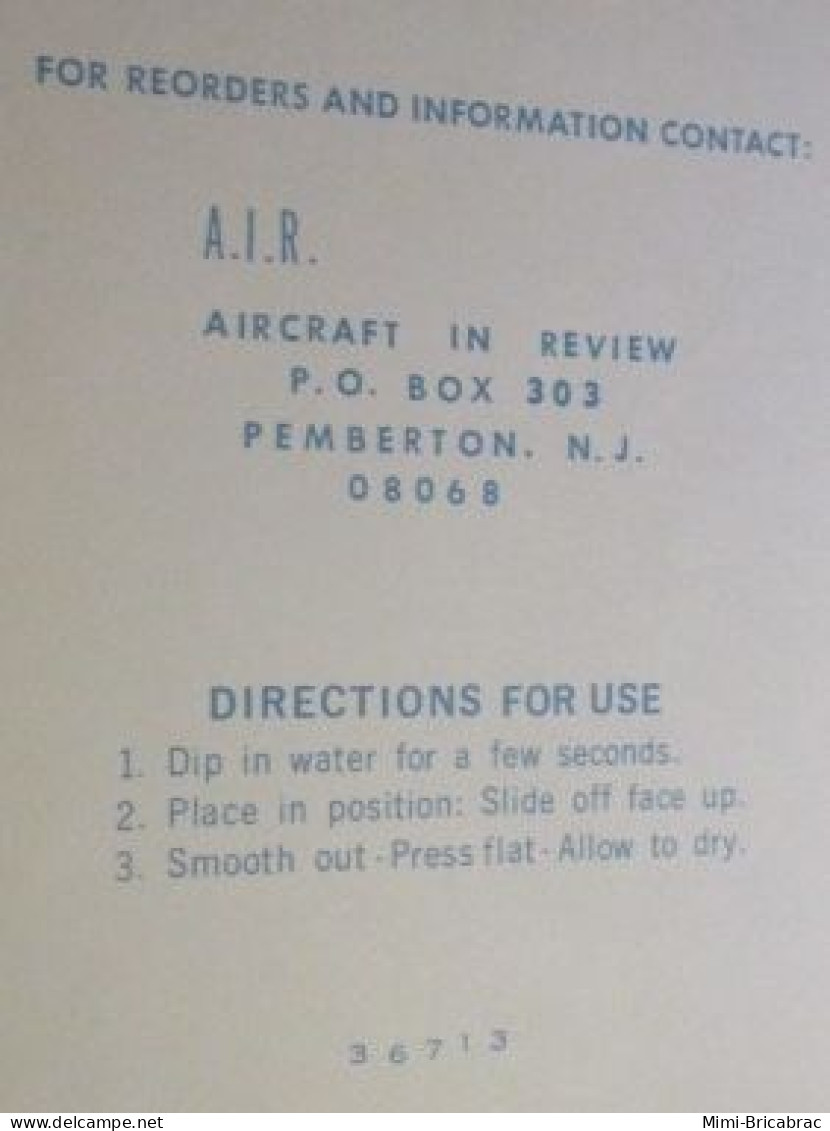 DEC24 : Planche Décals 1/72e A.I.R. AIRCRAFTS IN REVIEW AVIATION CHINE ANNEES 40 (COMPLET NEUF) - Aerei